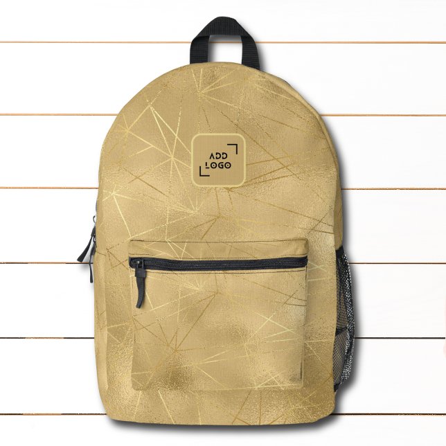 Elegant Abstract Gold Pattern Logo Corporate Printed Backpack (Creator Uploaded)
