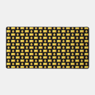 Elegant Abstract Golden & Black Desk Mat