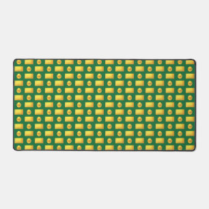 Elegant Abstract Golden & Green Desk Mat