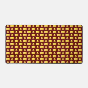 Elegant Abstract Golden & Maroon Desk Mat