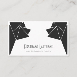 Elegant abstract gray white triangles mosaic tiles business card