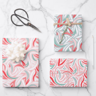 Elegant Abstract in White Christmas Wrapping Paper Sheets