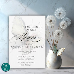 Elegant Abstract Ink Pastel Butterflies  Invitation
