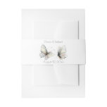 Elegant Abstract Ink Pastel Butterflies Invitation Belly Band