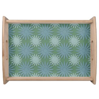 Elegant Abstract Large Motif Pattern Green Floral