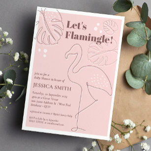 Elegant Abstract Lets Flamingle Baby Shower  Invitation