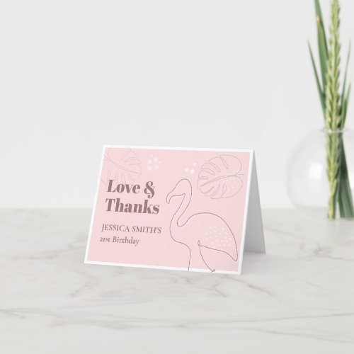 Elegant Abstract Lets Flamingle  Thank You Card