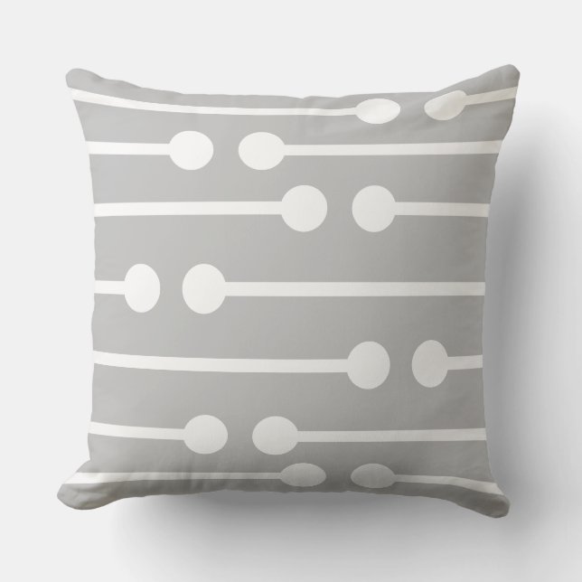 Elegant Abstract Light Gray and White Throw Pillow (Front)
