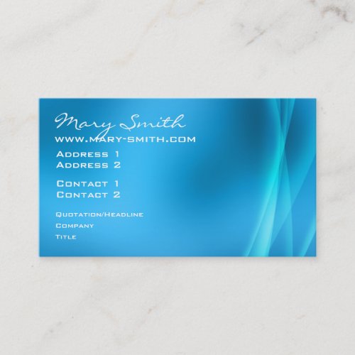 Elegant Abstract Lights Blue Business Card Template