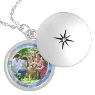 Elegant Abstract liquid And Family Custom Photo Locket Necklace