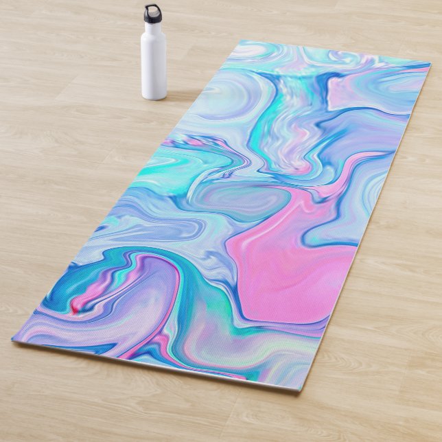 Elegant Abstract Marble Acrylic Oil Paint Artwork Yoga Mat (In Situ)