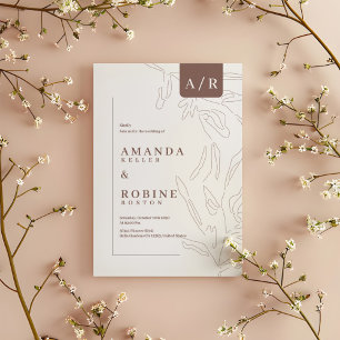 Elegant Abstract Minimalist Wedding Invitation