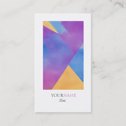 Elegant Abstract Modern Watercolor White Border Business Card