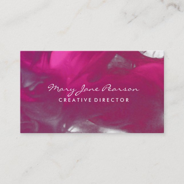 Elegant Abstract of Dreamy Red Brushstrokes Business Card (Front)