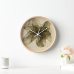 Elegant Abstract Ombre Brown Layers Wall Clock<br><div class="desc">Elegant wall clock with an illustration in brown colors simulating some depth as if was made of pieces of paper. Great addition to your wall decor for your office or your living room. The layers are simulated,  it is a print. Illustrated and designed by Patricia Alvarez.</div>