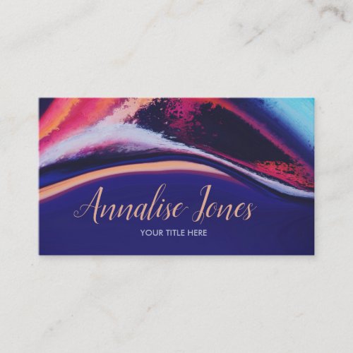 Elegant Abstract Paint Waves Business Card