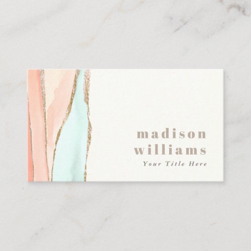 Elegant Abstract Painted Watercolors Business Card
