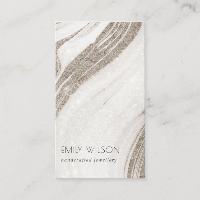 Elegant Abstract Pale Gold Marble Agate  Business Card (Front)
