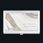 Elegant Abstract Pale Gold Marble Agate  Business Card Case<br><div class="desc">If you need any further customisation please feel free to message me on yellowfebstudio@gmail.com</div>