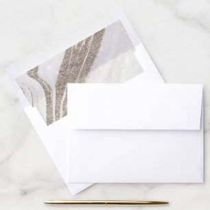 Elegant Abstract Pale Gold Marble Agate Envelope Liner