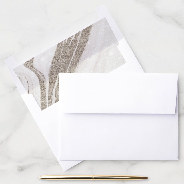 Elegant Abstract Pale Gold Marble Agate  Envelope Liner (Desk)