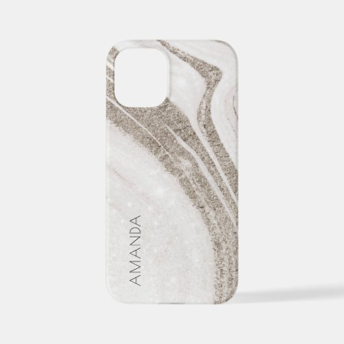 Elegant Abstract Pale Gold Marble Agate  iPhone 12 Mini Case