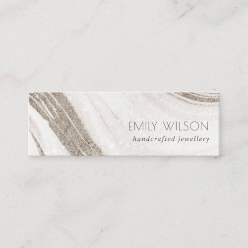 Elegant Abstract Pale Gold Marble Agate  Mini Business Card