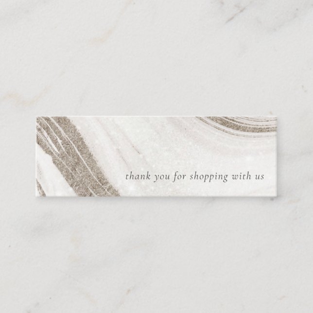 Elegant Abstract Pale Gold Marble Agate  Mini Business Card (Front)