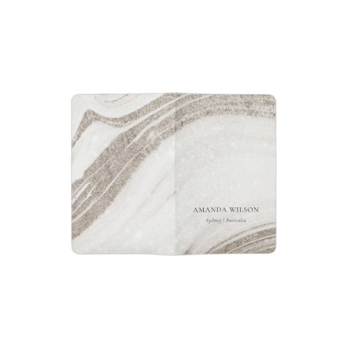 Elegant Abstract Pale Gold Marble Agate  Pocket Moleskine Notebook