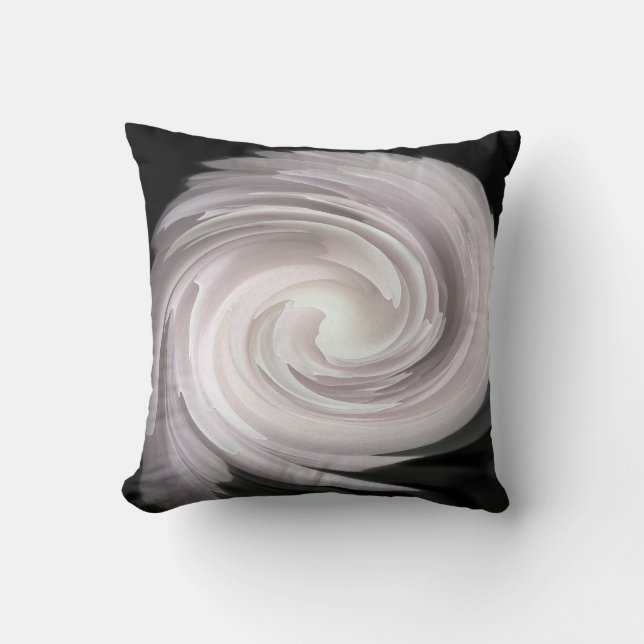 Elegant Abstract Pale Pink Swirl Square Throw Pillow (Front)