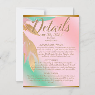 Elegant Abstract Pastel Pink and Seafoam Wedding RSVP Card