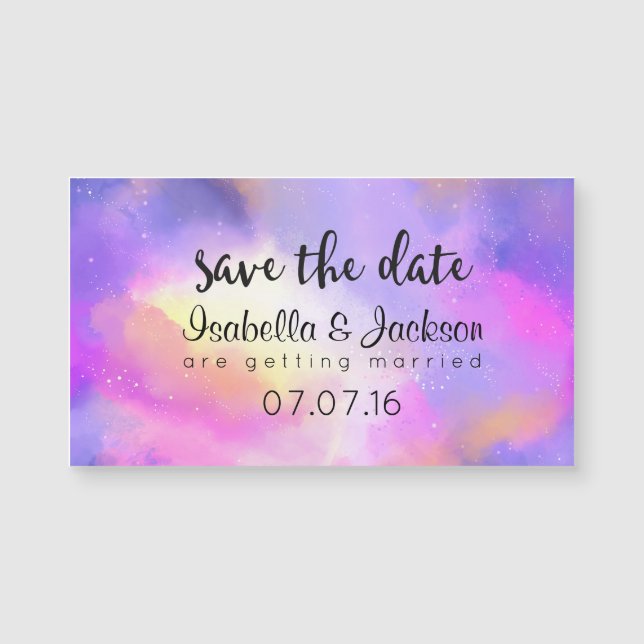 Elegant Abstract Pastel Watercolors Save The Date (Front)