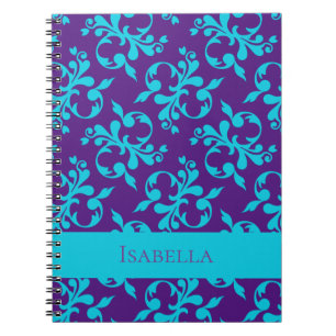 Elegant Abstract Pattern Custom Name Composition Notebook