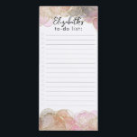 Elegant Abstract Pink Agate Ink To Do Check List  Magnetic Notepad<br><div class="desc">Customizable text design with an abstract agate-like effect made with alcohol ink in feminine pink,  mauve,  and gold colors.</div>