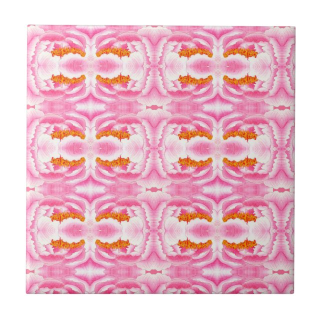 Elegant Abstract Pink Tie Dye Pattern Ceramic Tile (Front)
