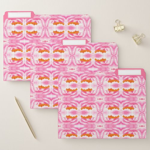 Elegant Abstract Pink Tie Dye Pattern File Folder