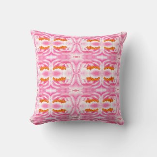 Elegant Abstract Pink Tie Dye Pattern Throw Pillow
