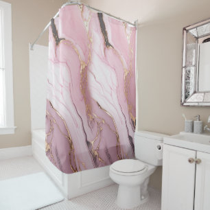 Elegant Abstract  Puink and Gold Bohemian Shower Curtain
