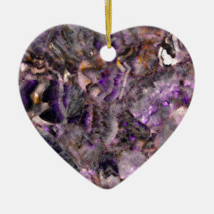 Elegant abstract purple lavender lilac marble ceramic ornament