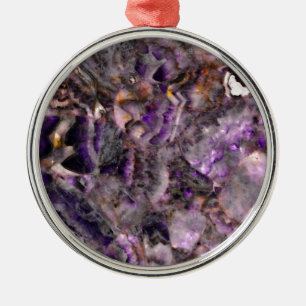 Elegant abstract purple lavender lilac marble metal ornament