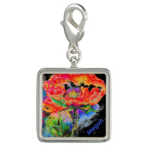 Elegant abstract red floral watercolor black charm