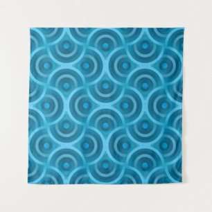Elegant abstract ripple seamless Vintage blue back Tapestry