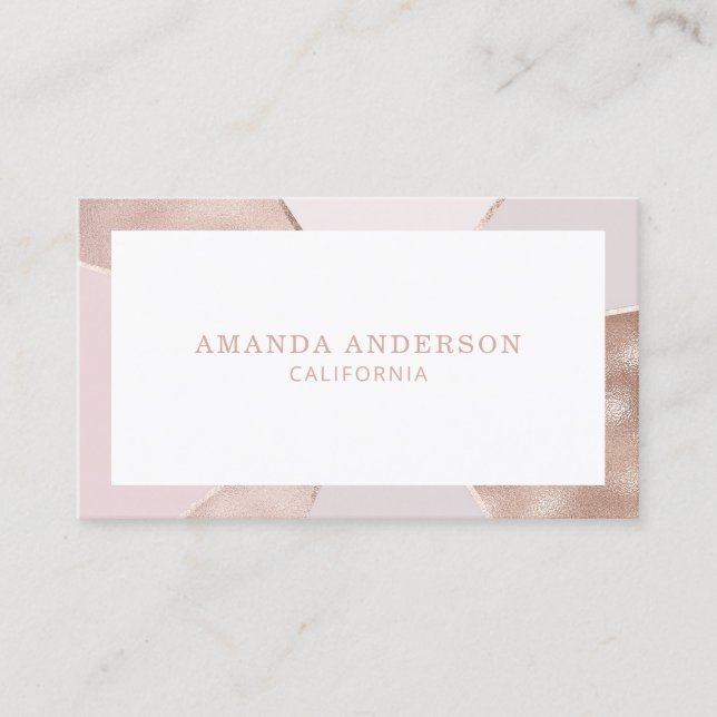 Elegant Abstract Rose Gold Foil | Business Card (Front)