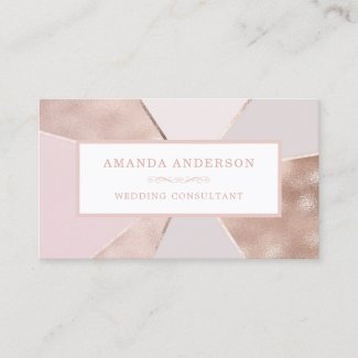 Elegant Abstract Rose Gold Foil | Business Card