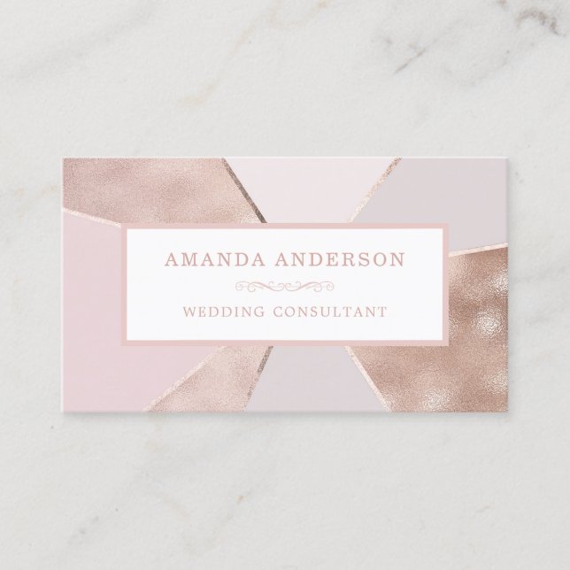 Elegant Abstract Rose Gold Foil | Business Card (Front)