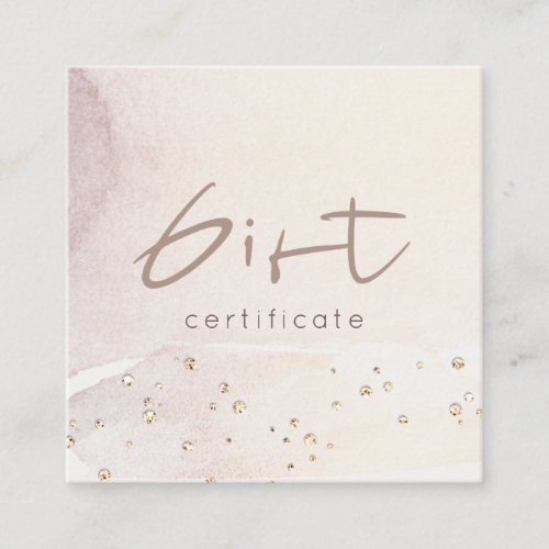 Elegant Abstract Rose Gold Purple Gift Certificate