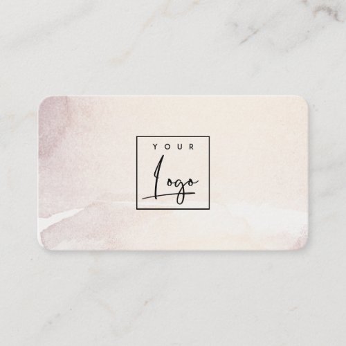 Elegant Abstract Rose Gold Purple Watercolor Logo Business Card