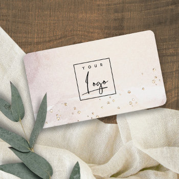 Elegant Abstract Rose Gold Purple Watercolor Logo Business Card by DearBrand at Zazzle