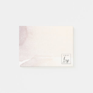 Elegant Abstract Rose Gold Purple Watercolor Logo Post-it Notes