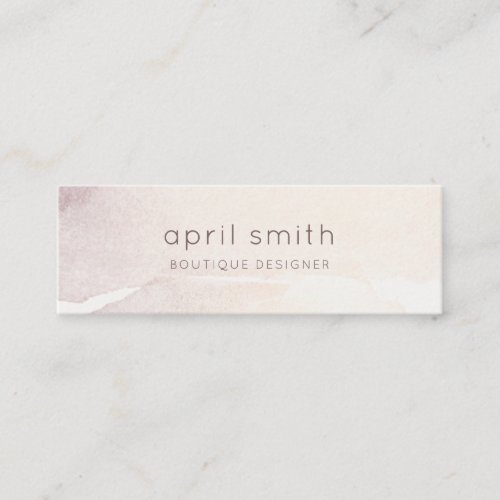 Elegant Abstract Rose Gold Purple Watercolor Mini Business Card